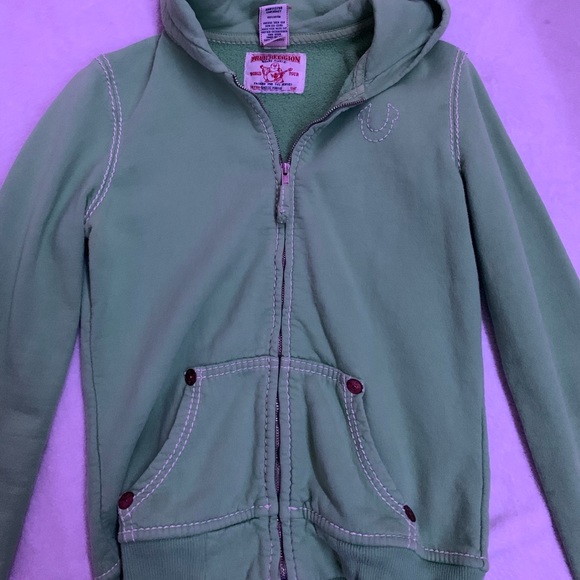 green true religion hoodie